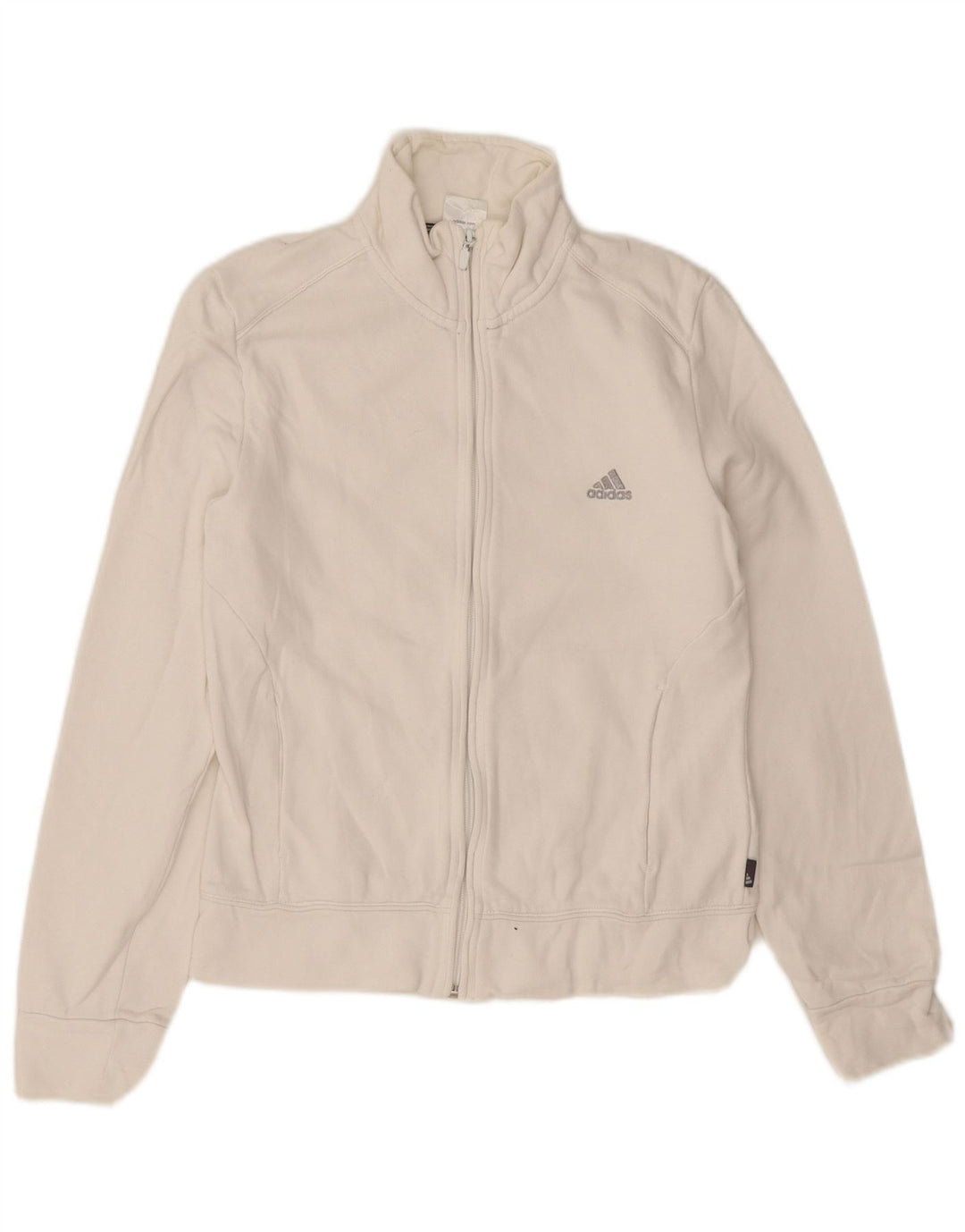 Jachetă de trening pentru femei Adidas UK 12, bumbac alb mediu