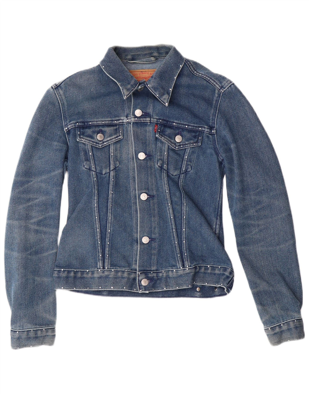 Jachetă Levi's Crop Denim UK 12 Bumbac albastru mediu