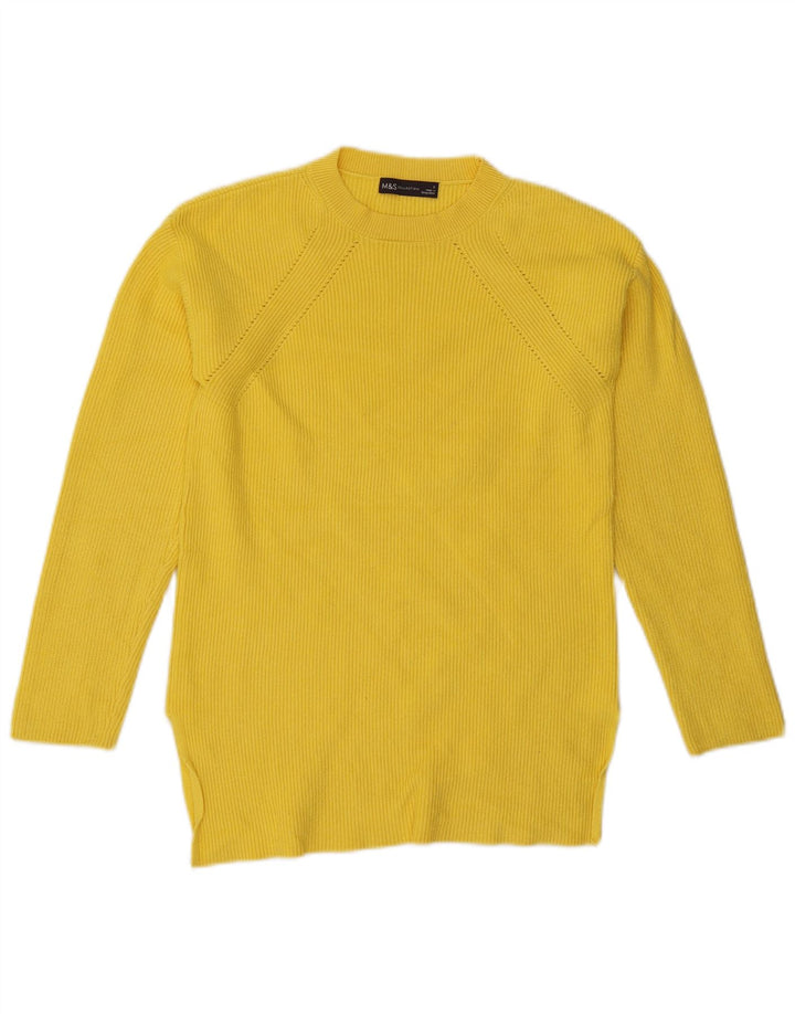 Pulover pentru femei Marks & Spencer cu decolteu triplu UK 10 Mic Galben