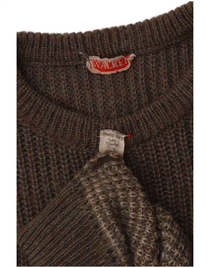 Pulover pentru bărbați Walker cu decolteu triplu, mare, gri, acrilic, bloc de culoare
