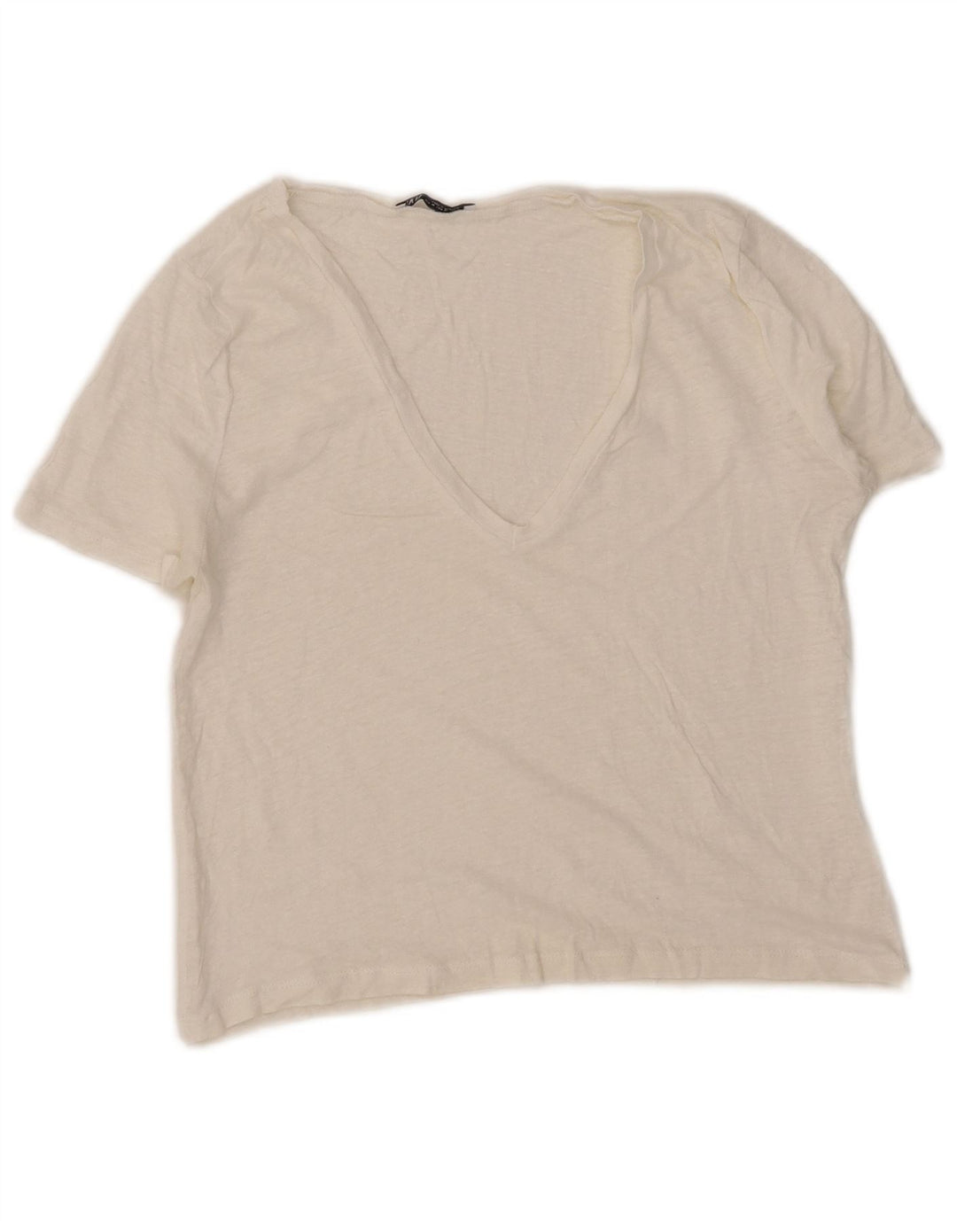 Tricou Crop pentru femei Zara UK 12 Medium White