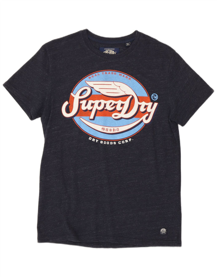 Tricou grafic pentru bărbați Superdry Top mediu din bumbac bleumarin