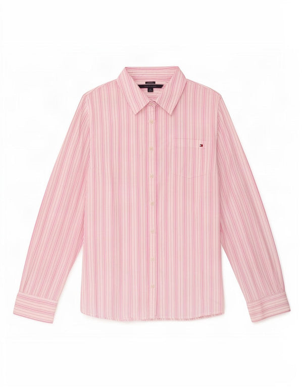 Cămașă pentru femei Tommy Hilfiger Classic Fit UK 16 mare, bumbac cu dungi roz