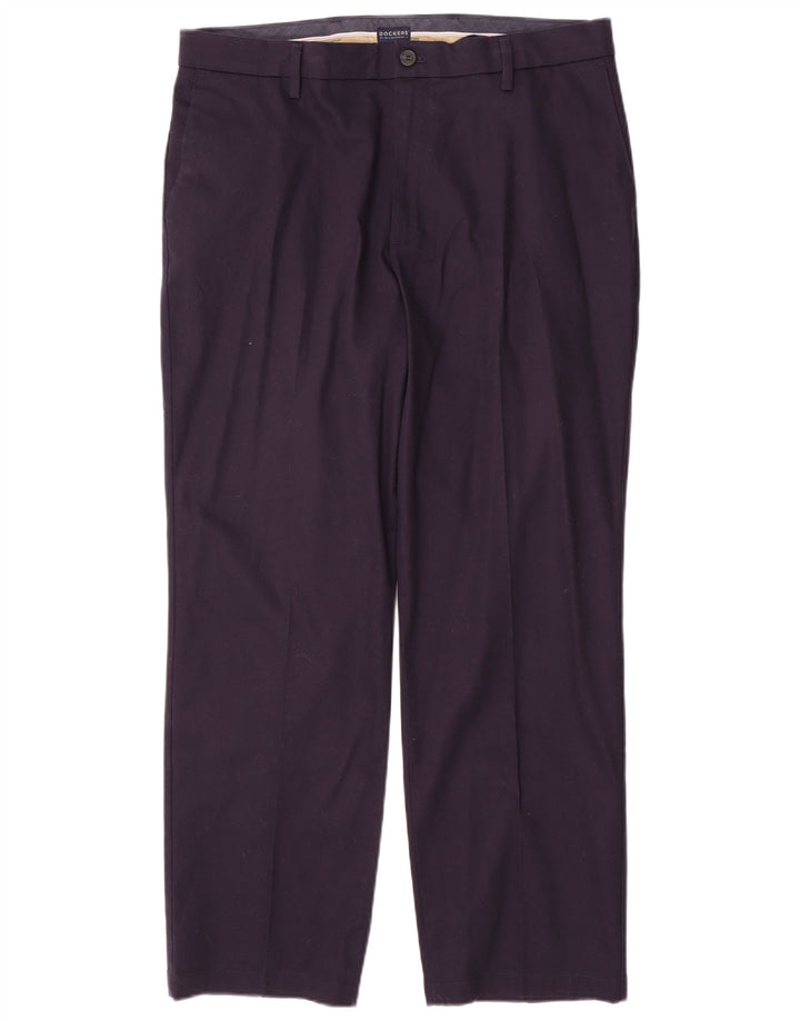 DOCKERS Pantaloni chino pentru bărbați, drepti, cu croiala clasică, L36 L30, bumbac bleumarin