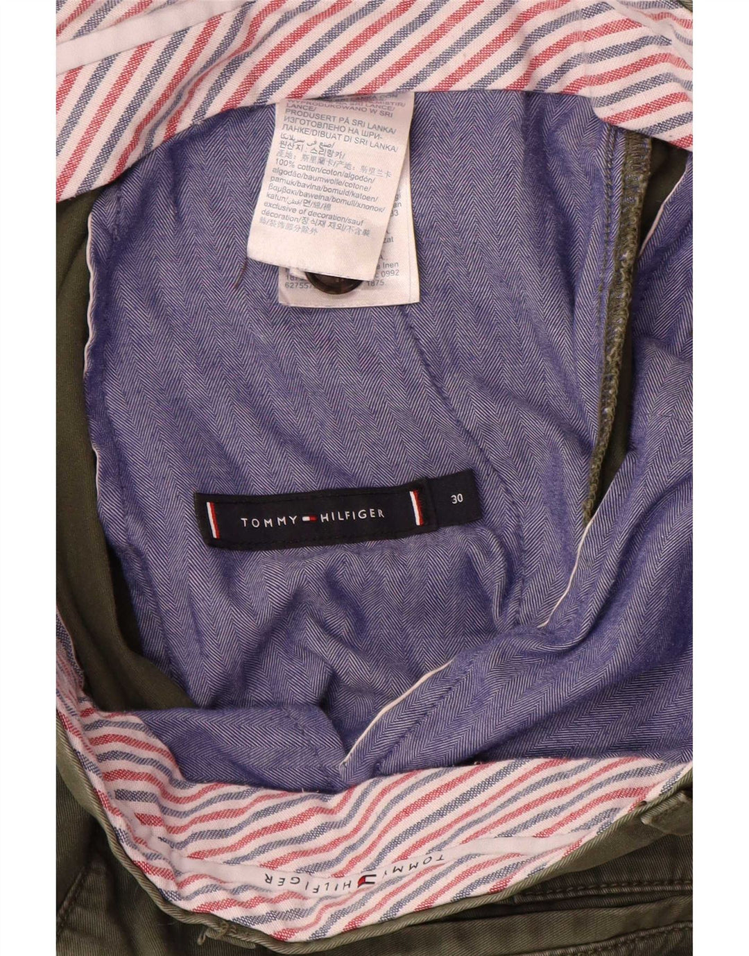 Pantaloni scurți chino Tommy Hilfiger pentru bărbați W30, bumbac mediu kaki