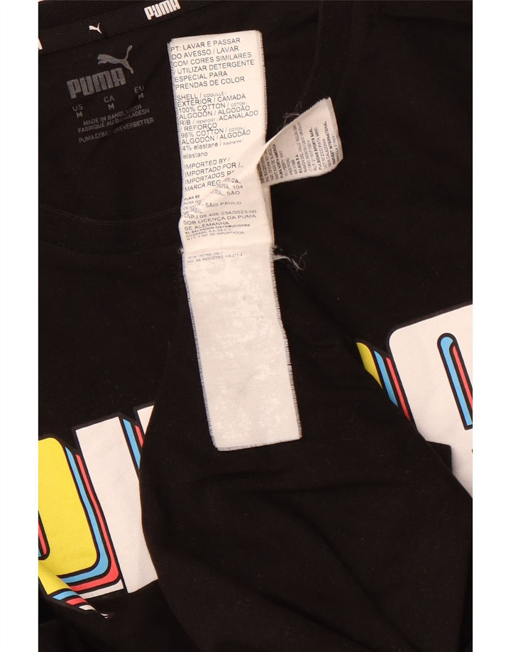 Tricou grafic PUMA pentru bărbați Top mediu negru din bumbac sport