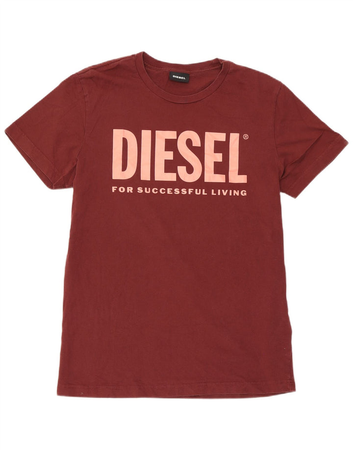 Tricou grafic pentru bărbați Diesel Top Medium Burgundy Bumbac