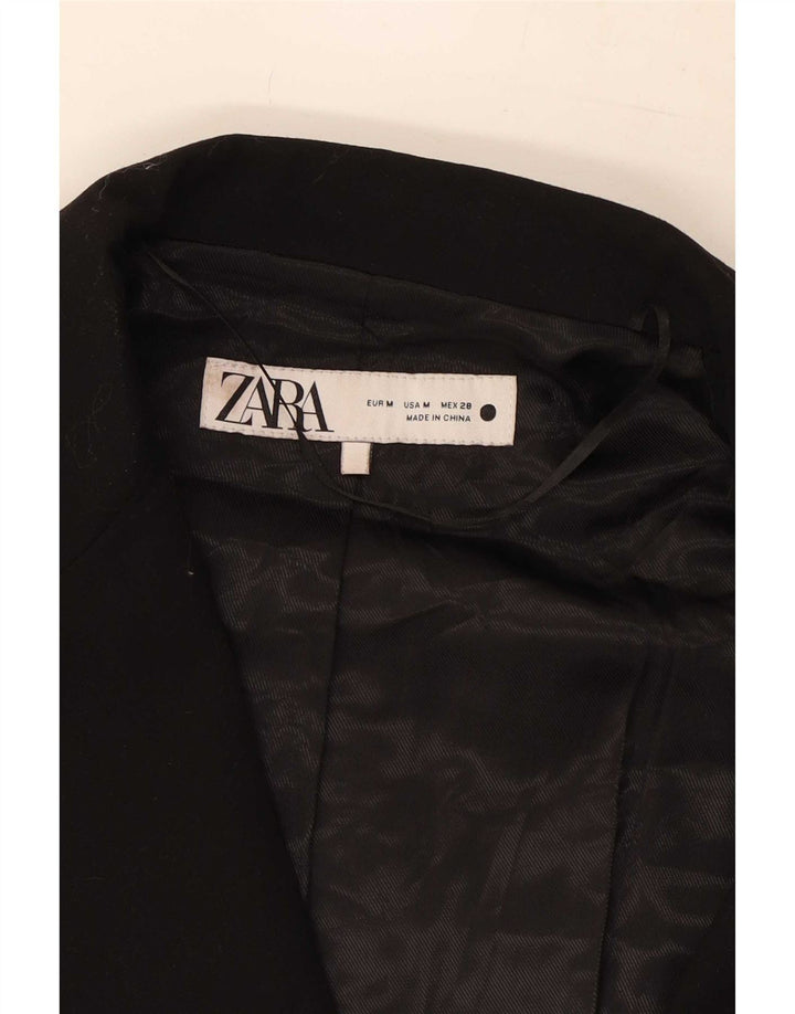 Jachetă Blazer pentru femei Zara cu 2 nasturi UK 14 Medium Black Viscose