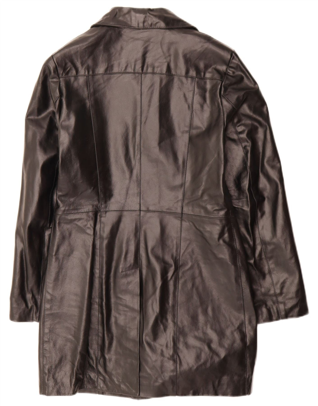 Palton din piele vintage pentru femei UK 10 mic negru