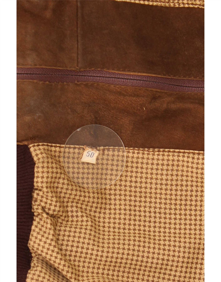 Bomber Vintage pentru bărbați din piele intoarsa IT 50 Large Brown
