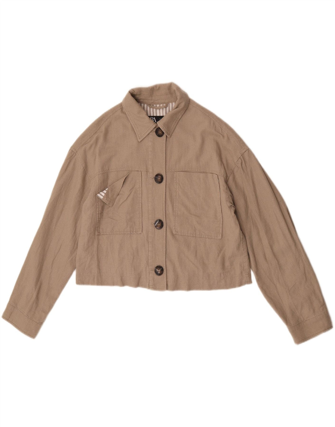 Jachetă Bomber oversized pentru femei Zara UK 10 Mic Bej In