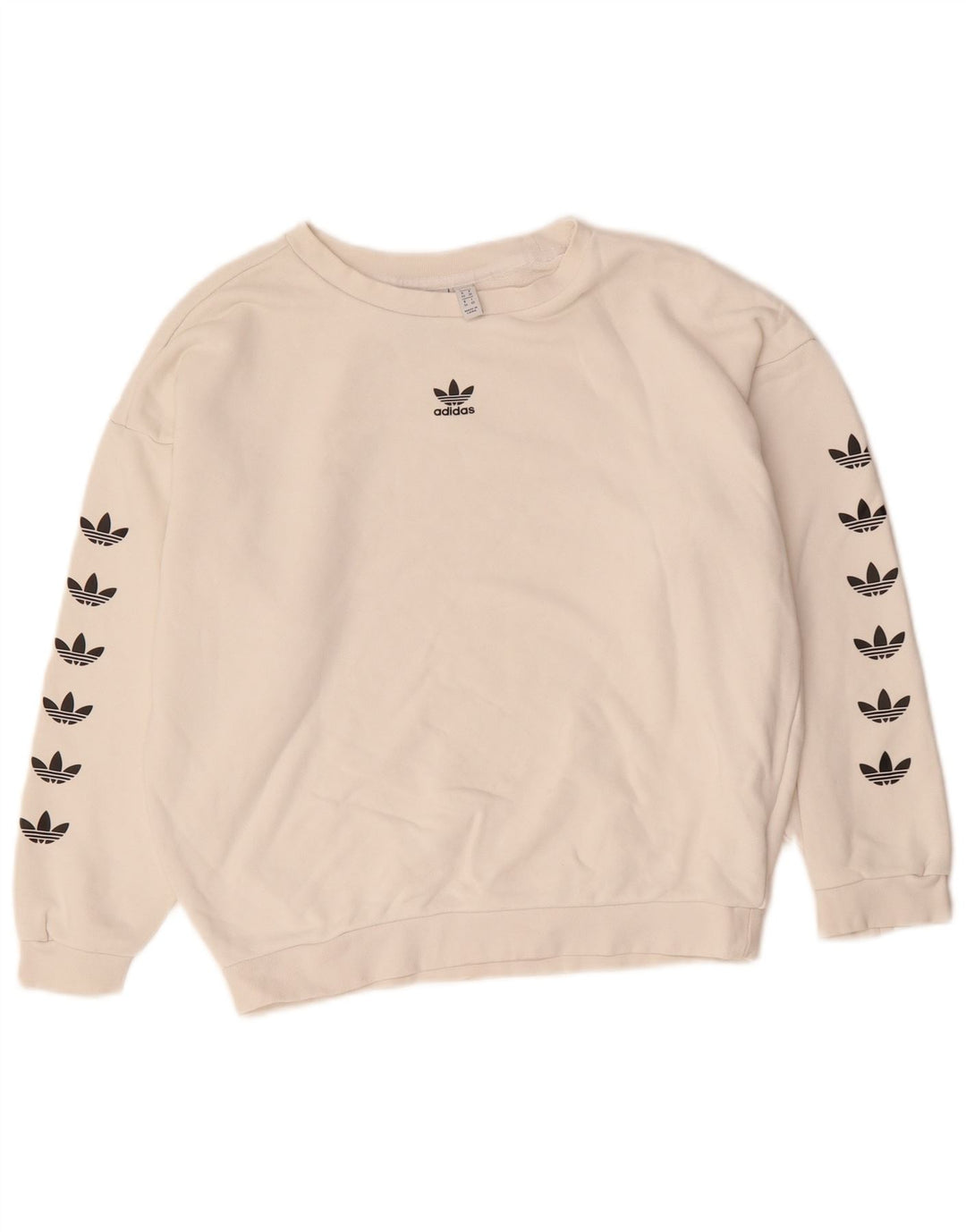 Pulover Adidas Oversized Crop Graphic pentru femei UK 8 Small White