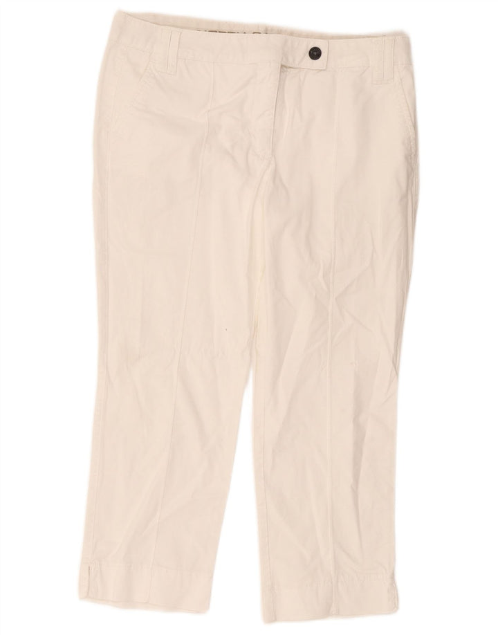 Pantaloni cropped North Sails pentru femei W34 L23 bumbac alb