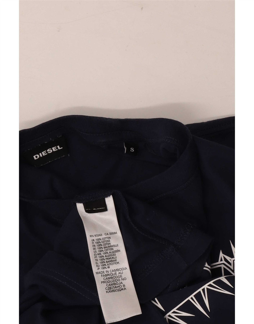 Tricou grafic pentru bărbați Diesel Top mic din bumbac bleumarin