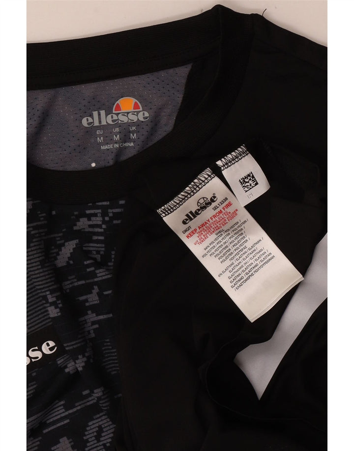 Tricou grafic pentru bărbați Ellesse Top mediu negru poliester mozaic