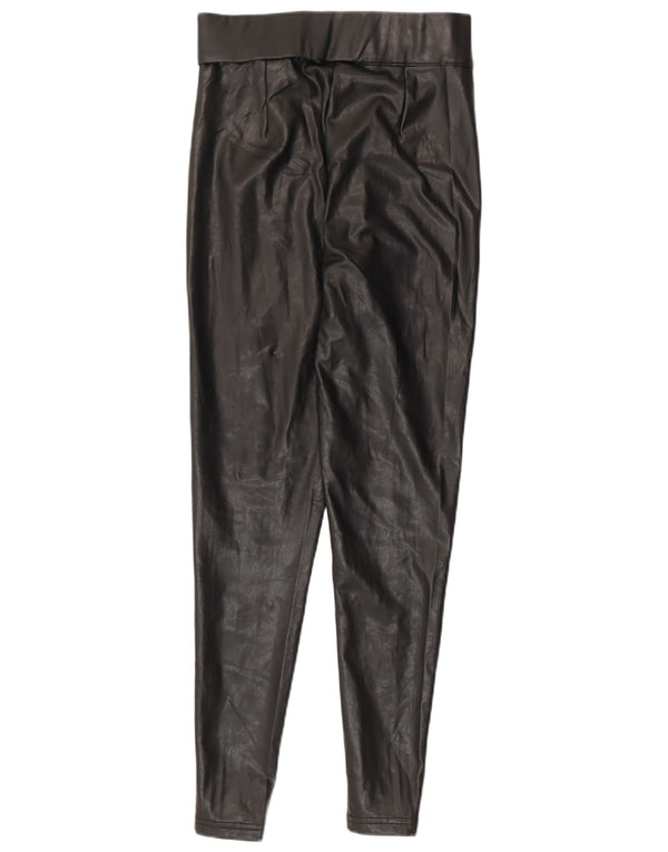 Marks & Spencer Pantaloni subțiri din piele artificială pentru femei UK 8 Mici W26 L28 Negri