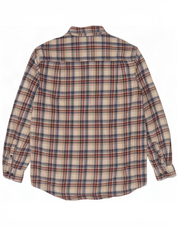 Atlas For Men Cămașă de flanel pentru bărbați, bej mediu, carouri