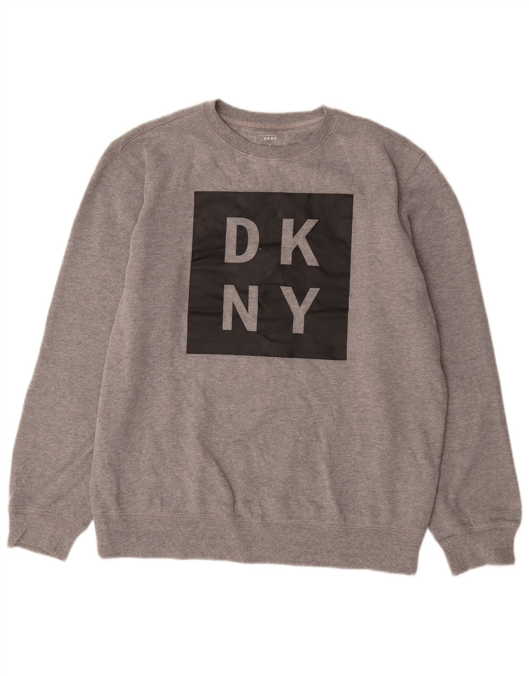 Hanorac grafic pentru bărbați Dkny Pulover, bumbac cu pete, gri mediu