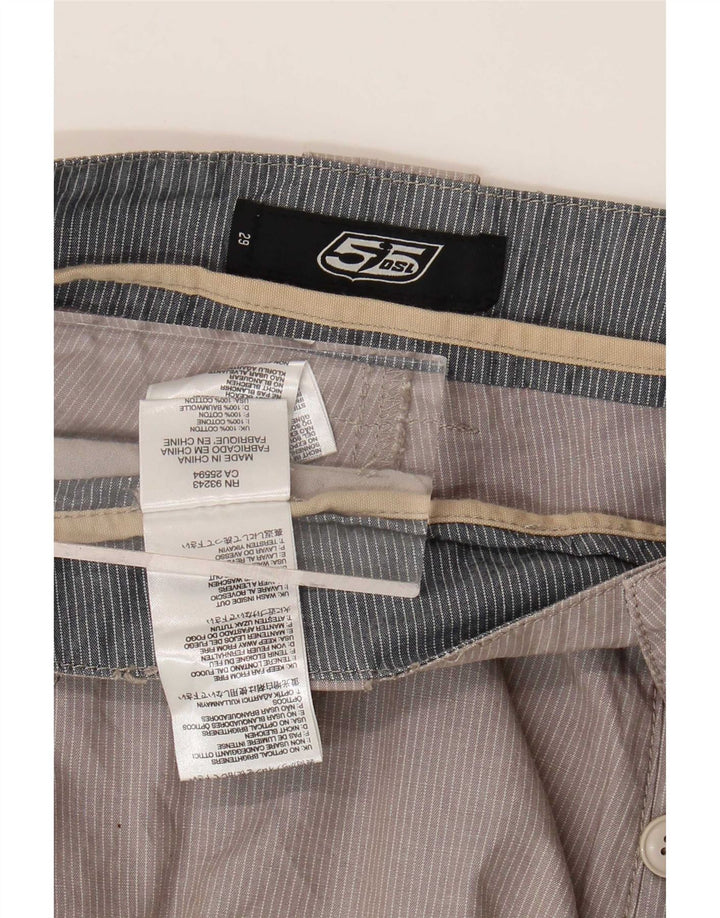 55DSL Pantaloni scurți chino pentru bărbați W29, bumbac cu dungi gri medii