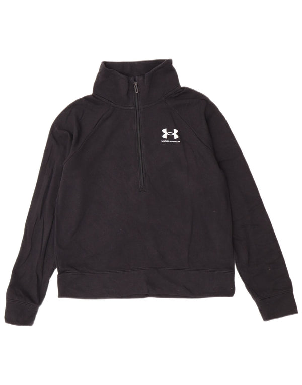 Top de trening Under Armour pentru femei, cu fermoar și gât, UK 10, negru