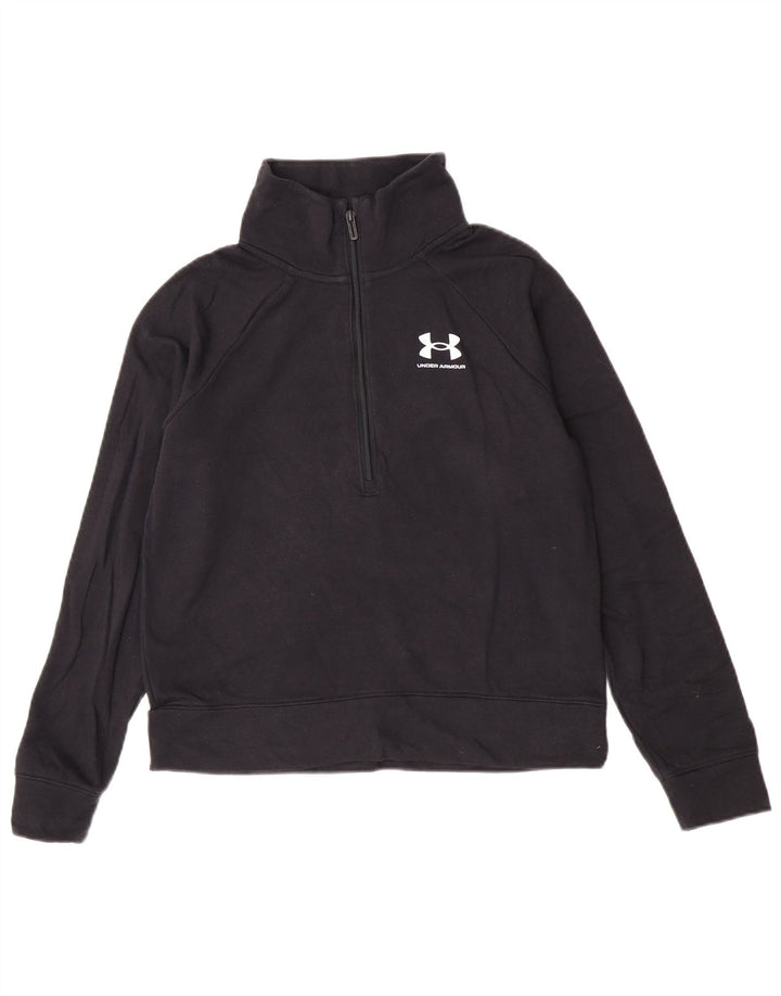Top de trening Under Armour pentru femei, cu fermoar și gât, UK 10, negru