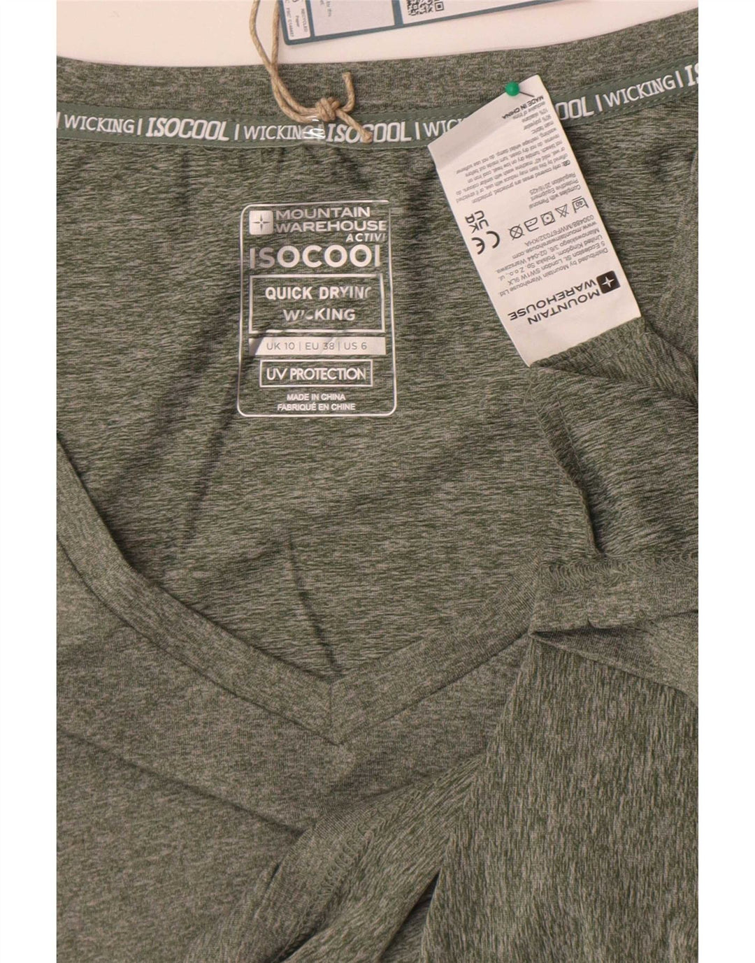 Tricou pentru femei Mountain Warehouse Top UK 10 Small Green Flecked Polyester