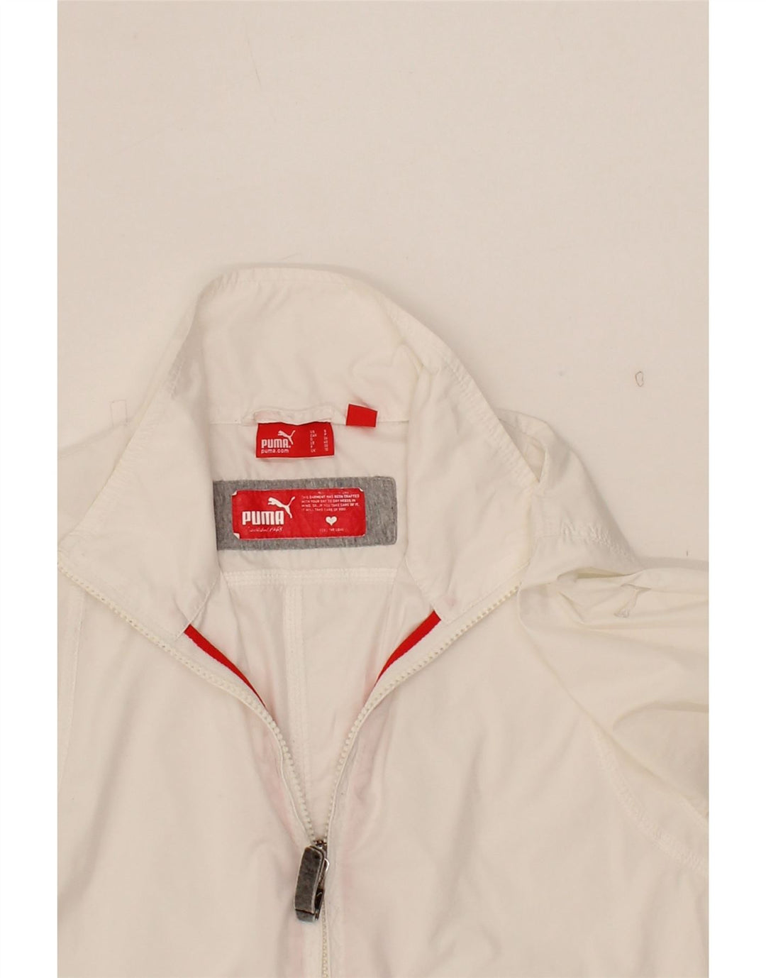 PUMA Womens Bomber Jacket UK 10 Small White Polyester Vintage Puma and Second-Hand Puma from Messina Hembry 