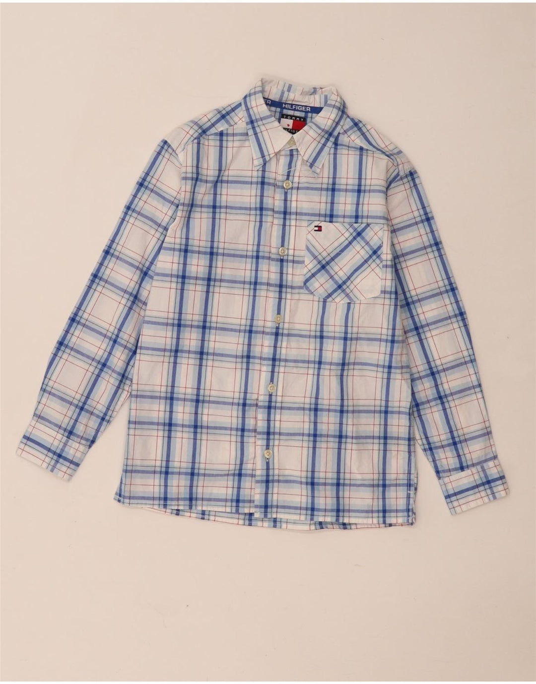 Cămașă Tommy Hilfiger Băieți 7-8 Ani XS Bumbac Blue Check