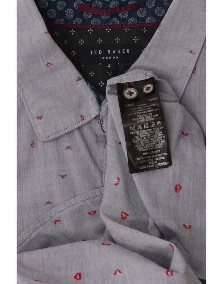 Cămașă pentru bărbați Ted Baker, mărime 4, mare, bumbac cu pete albastre