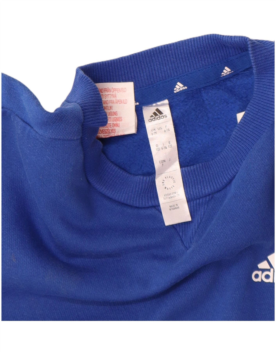 Adidas Băieți Hanorac Jumper 6-7 Ani Albastru Bumbac