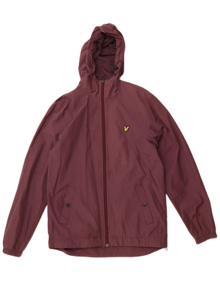 Jachetă de ploaie cu glugă Lyle & Scott pentru bărbați UK 36 Bumbac burgundy mic