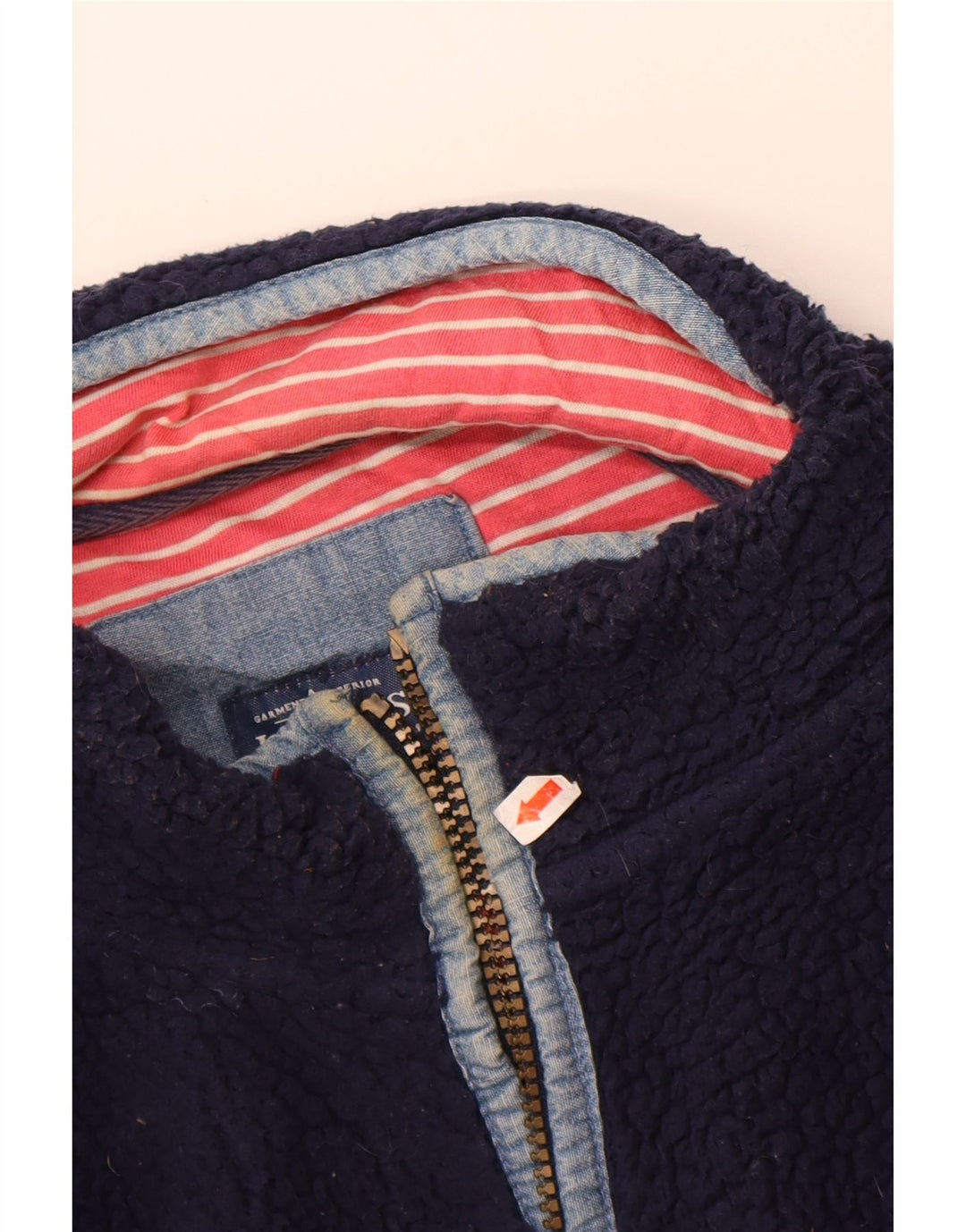 JOULES Womens Fleece Jacket UK 16 Large Navy Blue Cotton