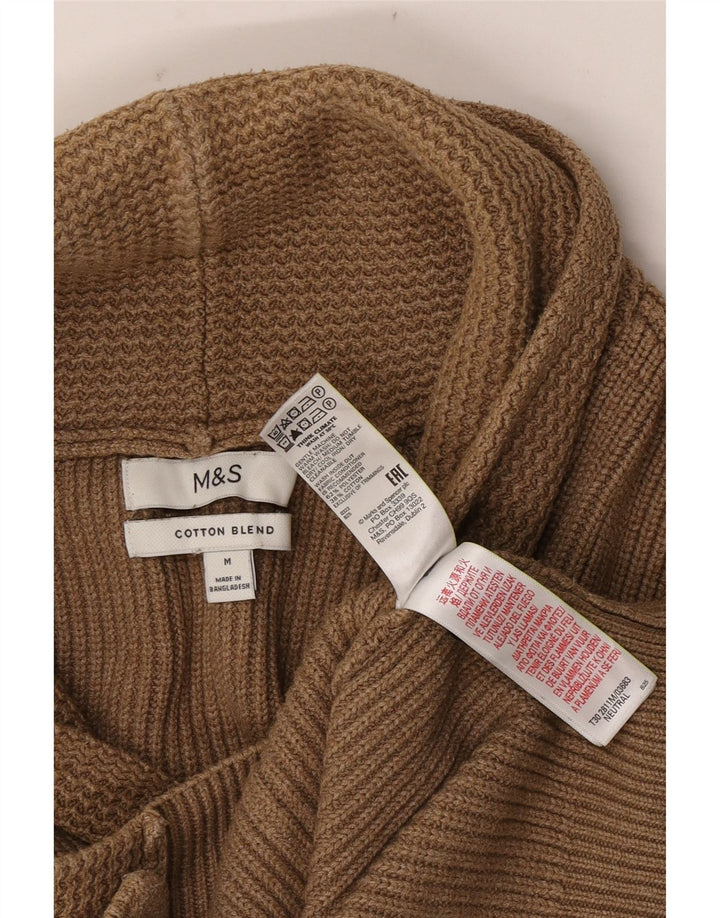 Pulover cardigan pentru bărbați Marks & Spencer, poliester maro mediu