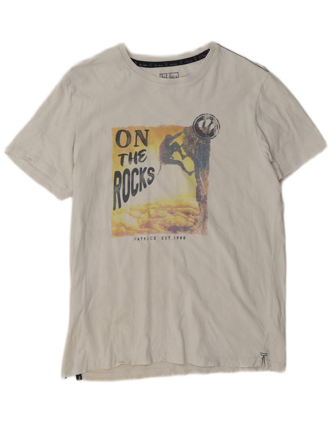 Tricou grafic pentru bărbați Fat Face Top Bumbac alb mediu