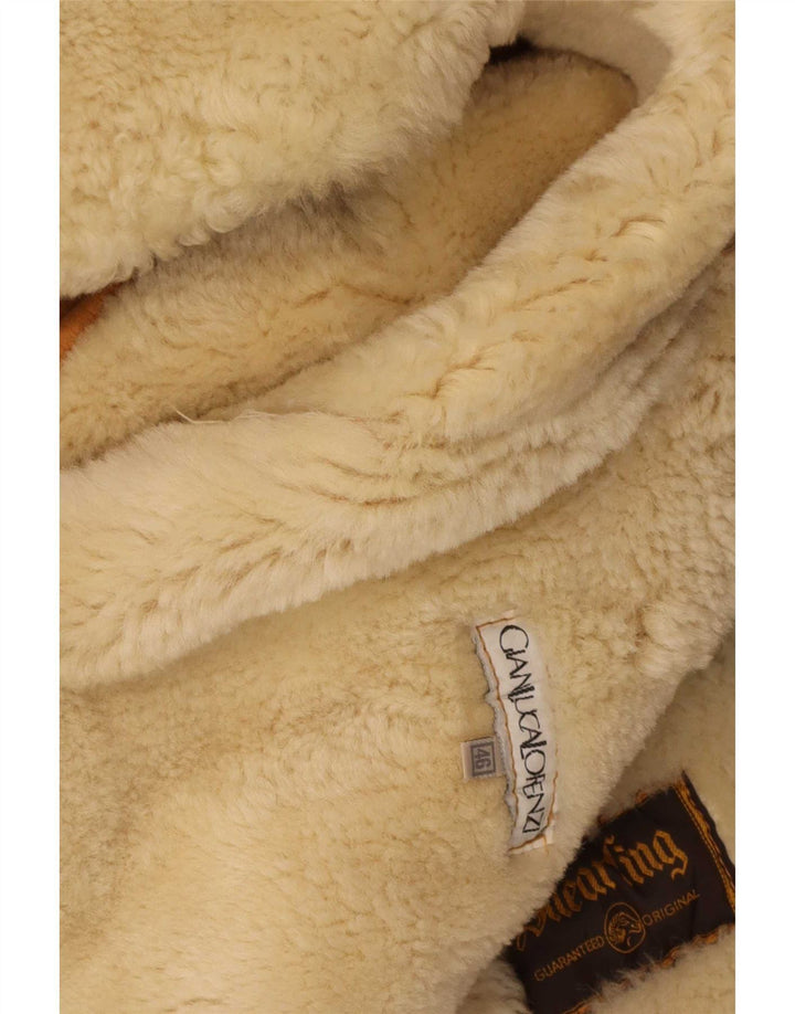 Gianluca Lorenzi Jachetă oversize din shearling pentru femei IT 46 Large Beige