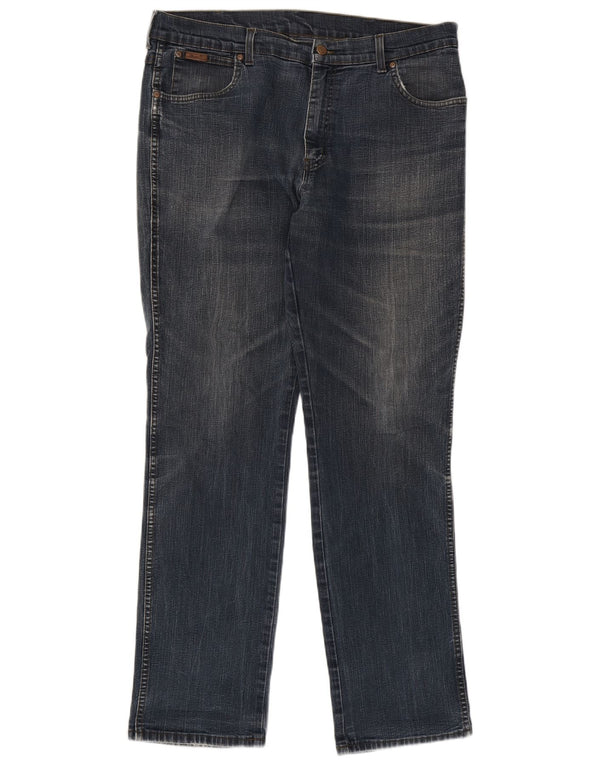 Blugi drepte stretch pentru bărbați Wrangler Texas W38 L34 bumbac bleumarin