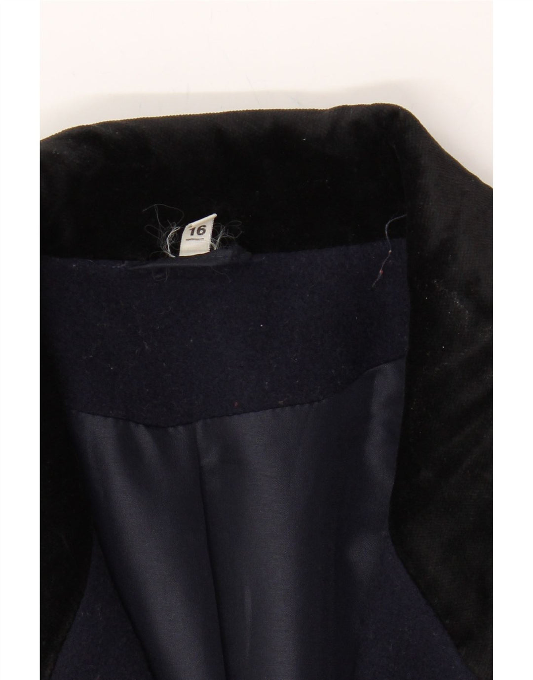 VINTAGE Womens Double Breasted Coat UK 16 Large Navy Blue Vintage Vintage and Second-Hand Vintage from Messina Hembry 