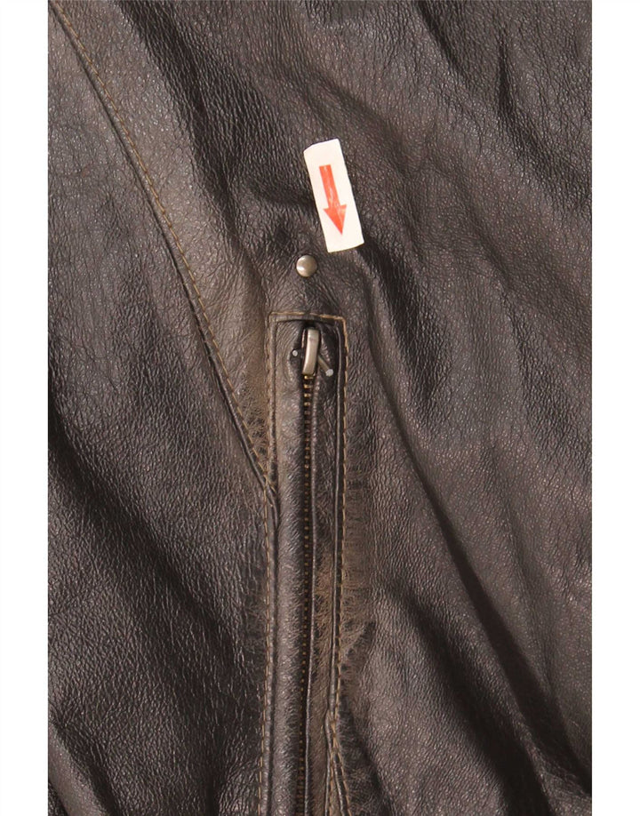 Jachetă militară din piele vintage pentru bărbați IT 56 3XL maro