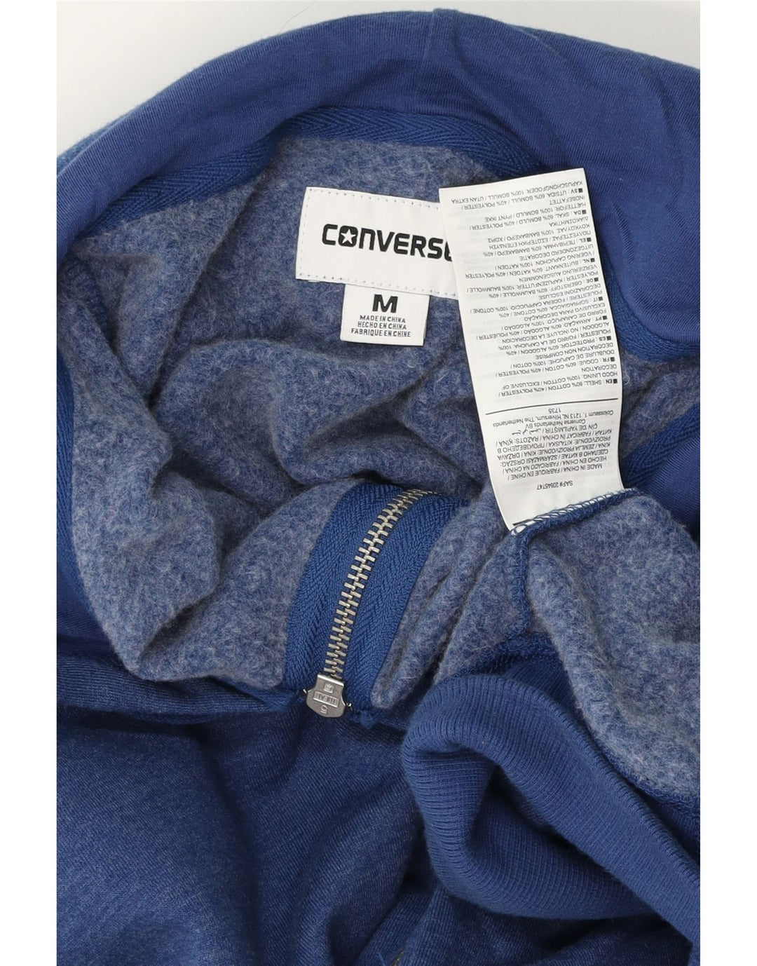 Pulover pentru bărbați Converse Graphic Zip, bumbac, albastru, mediu