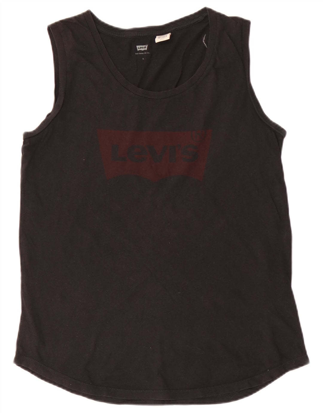 Levi's Womens Graphic Vest Top UK 10 Small Black Bumbac