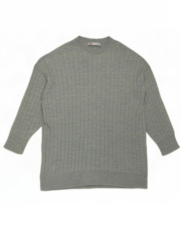 Pulover supradimensionat pentru femei Zara, cu gâtul turn, Marea Britanie 10 Mic verde pete