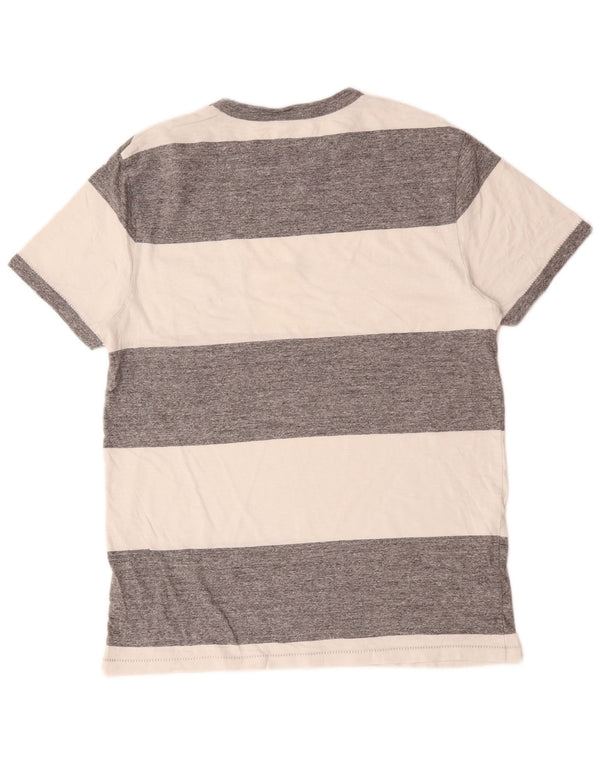 J. Crew Mens T-Shirt Top Medium Grey Striped Cotton