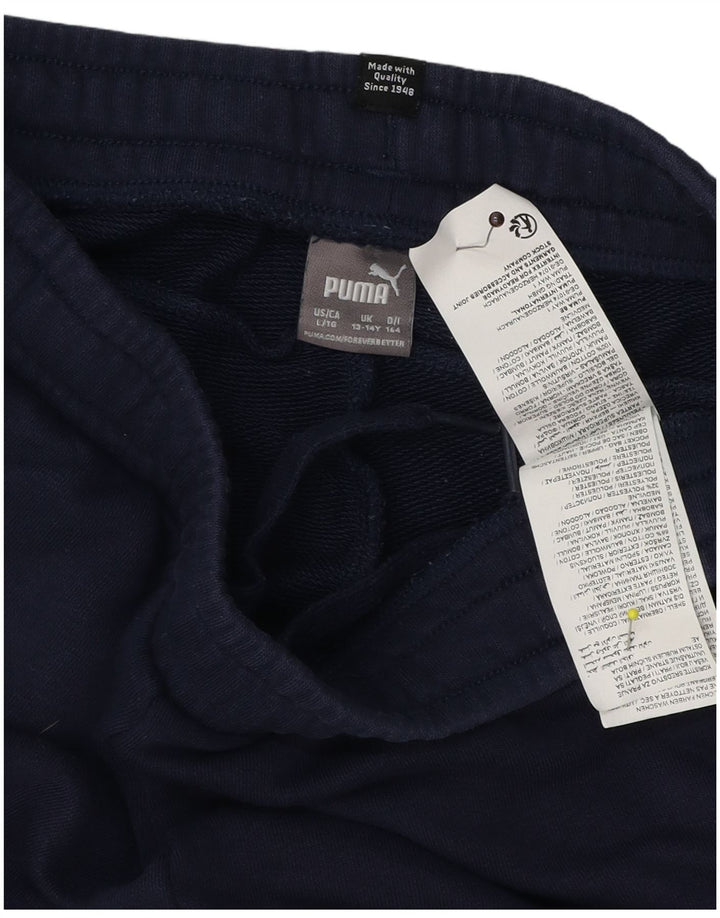Pantaloni scurți sport Puma pentru băieți 13-14 ani, bumbac bleumarin