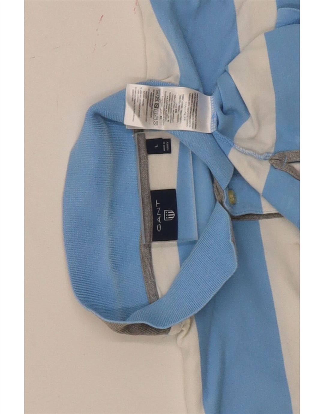 Tricou polo pentru bărbați Gant, bumbac cu dungi albastre mari