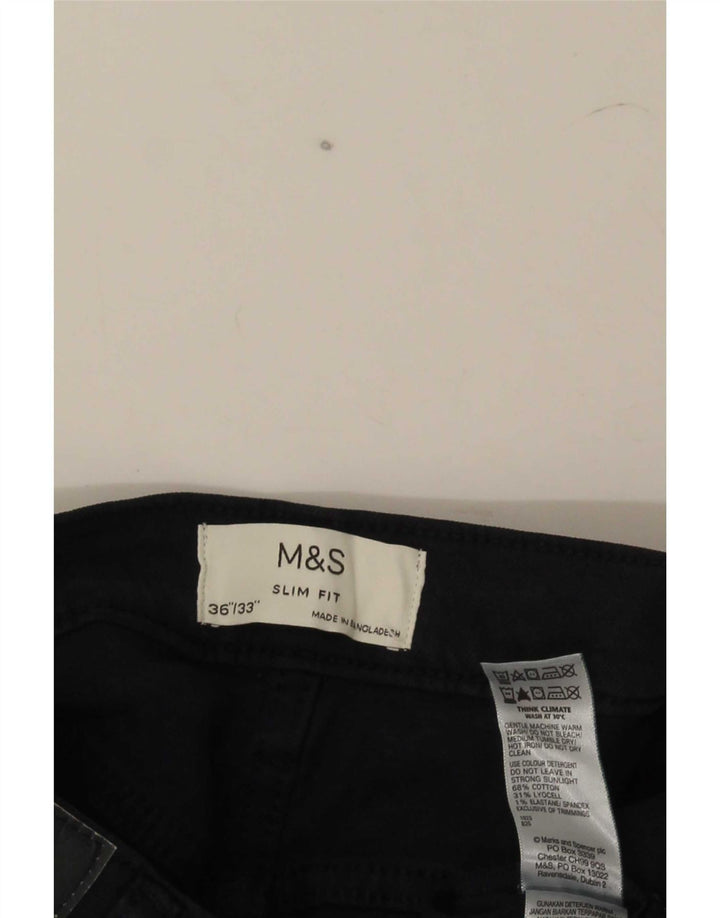 Blugi subțiri pentru bărbați Marks & Spencer W36 L33 Bumbac bleumarin
