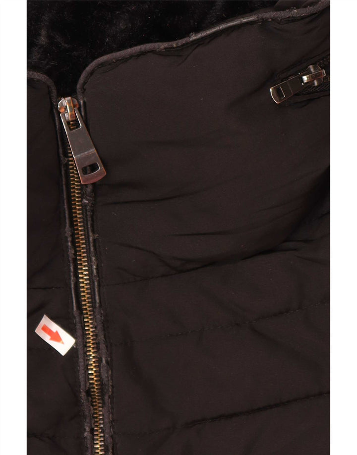 Jachetă căptușită cu glugă pentru femei Zara UK 10 Small Black