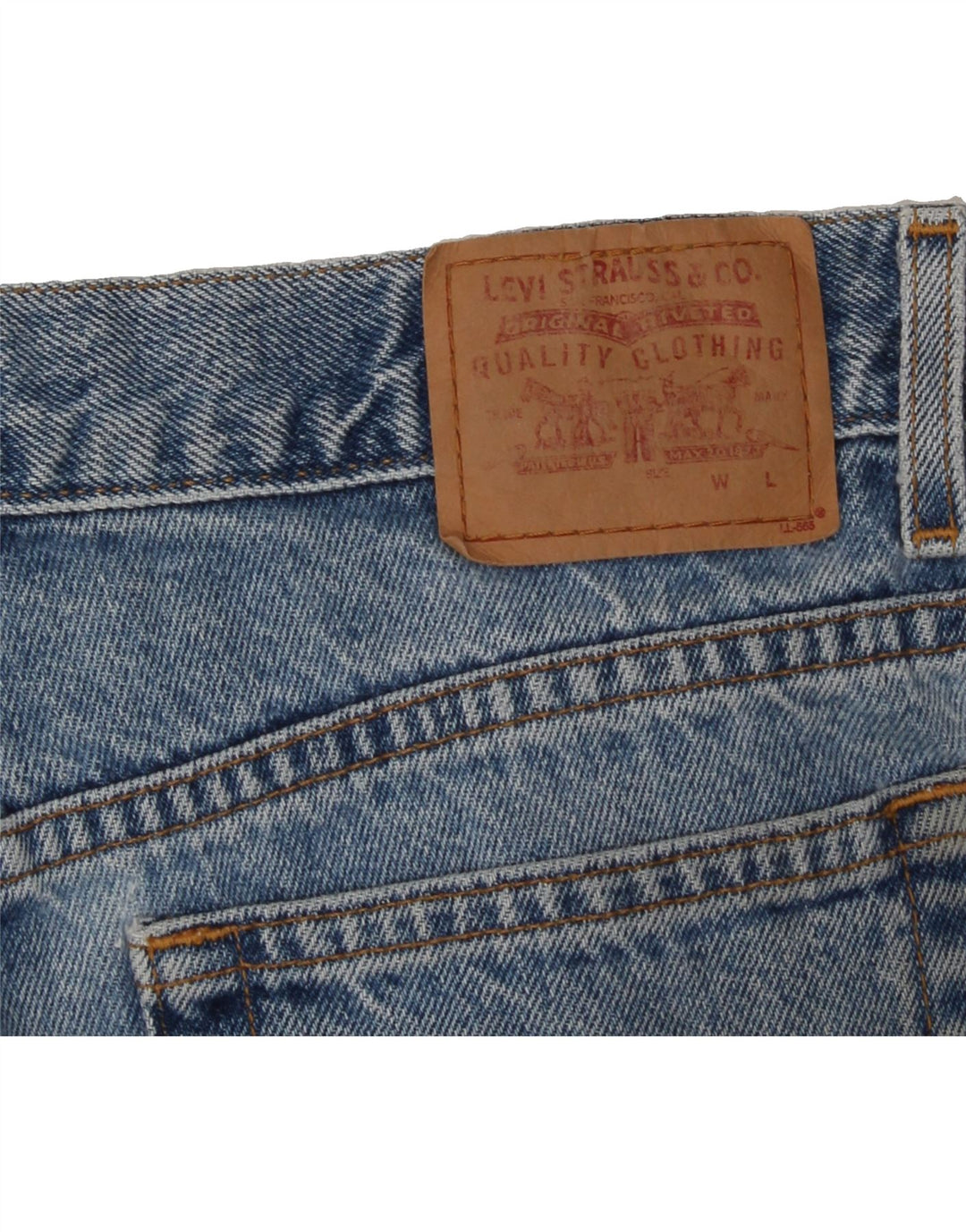 LEVI'S Womens Denim Shorts W34 Large Blue Vintage Levi's and Second-Hand Levi's from Messina Hembry 