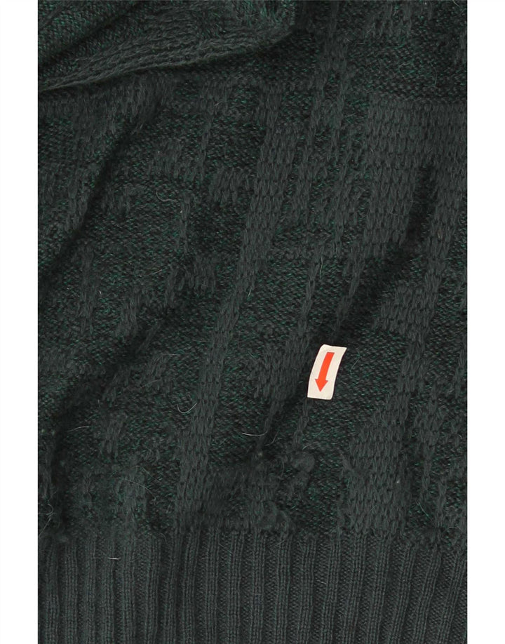 Pulover Maselli pentru bărbați, cu formă obișnuită, cu gât crew, mare, verde, geometric