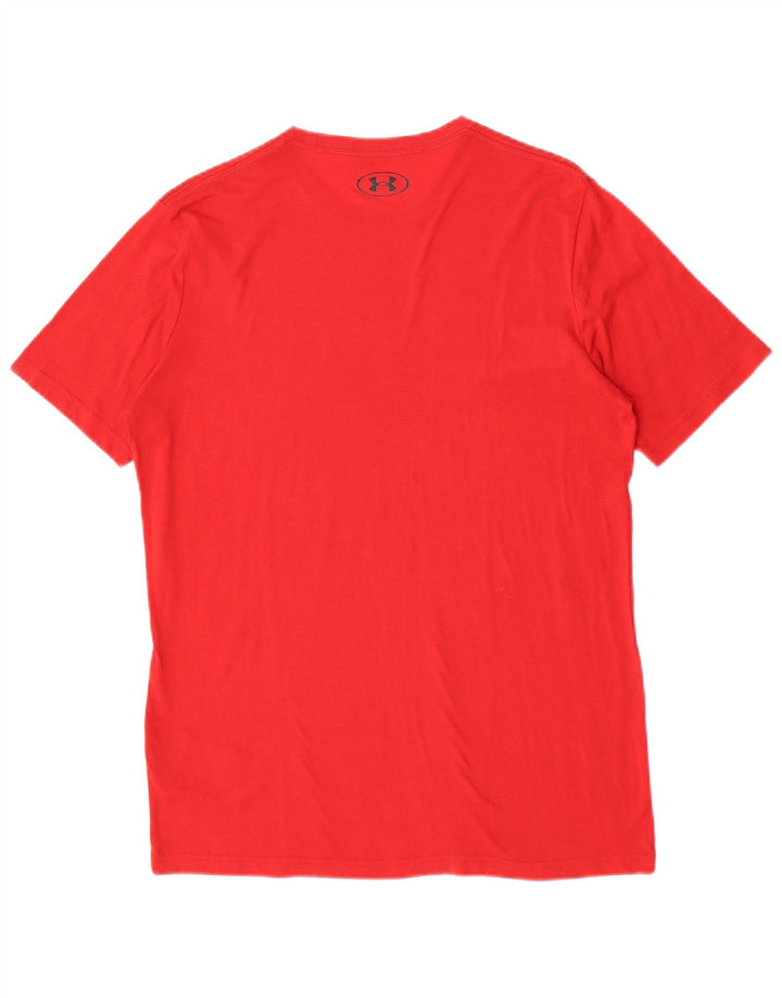 Tricou grafic pentru bărbați Under Armour Top din bumbac roșu mediu
