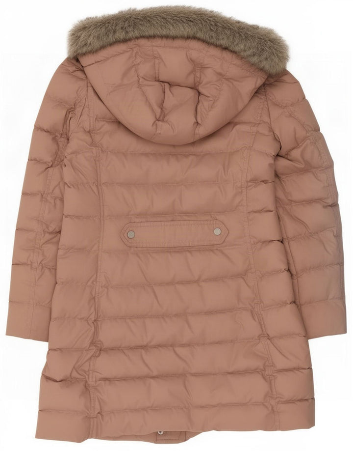 Palton căptușit cu glugă pentru femei Tommy Hilfiger UK 14, mare, roz, poliester